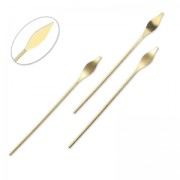 Spilli testa lancia 36x0,7 mm dorato con oro fino x10|raw }}