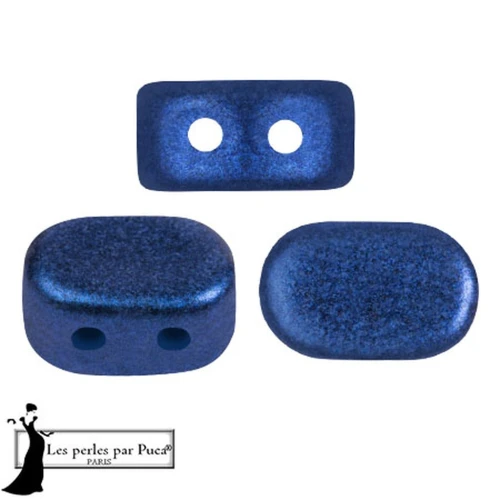 Perle di vetro Lipsi® di Puca® 4x6 mm - Caribbean Blue Metallic Mat x10g