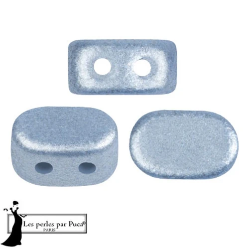 Perle di vetro Lipsi® di Puca® 4x6 mm - Azzurro metallizzato Mat x10g