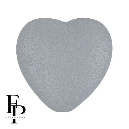Perla di vetro a cuore 16x15 mm - Vogue Grey Medium Mat x1