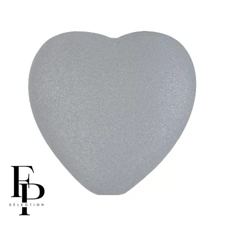 Perla di vetro a cuore 16x15 mm - Vogue Grey Medium Mat x1