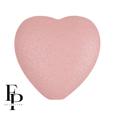 Perla di vetro a cuore 16x15 mm - Vogue Rose Nude Mat x1