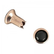 Rivetto PureCrystal 53000 5 mm Jet/dorato rosa x1