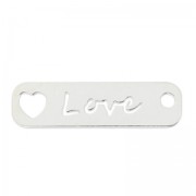 Ciondolo forato love 22 mm in Argento 925 x1|raw }}