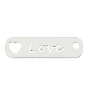 Ciondolo forato love 22 mm in Argento 925 x1