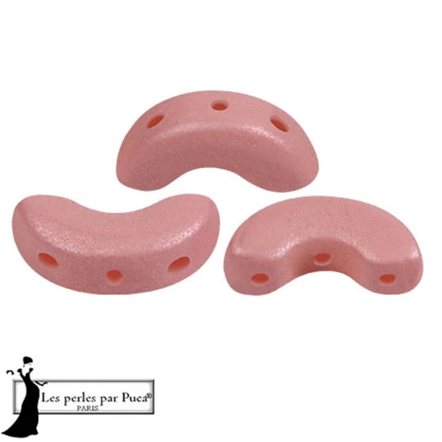 Perle di vetro Arcos® di Puca® 5x10 mm - Vogue Rose Nude Mat x10g