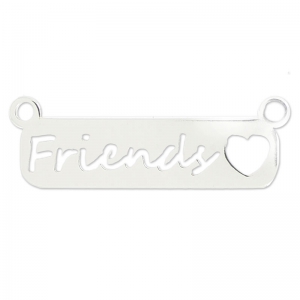 Separatore forato friends 2 anelli 24 mm in Argento 925 x1