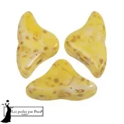 Perle di vetro Helios® di Puca® 6x10mm - Bianco Stony Beige Giallo x10g