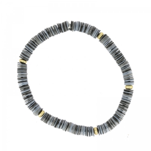 Bracciale paillettes sequins 18 cm Grigio x1