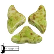 Perle di vetro Helios® di Puca® 6x10mm - Bianco Verde Pietra x10g