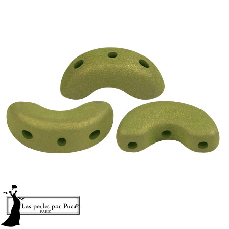 Perle di vetro Arcos® di Puca® 5x10 mm - Trendy Light Olive Mat x10g