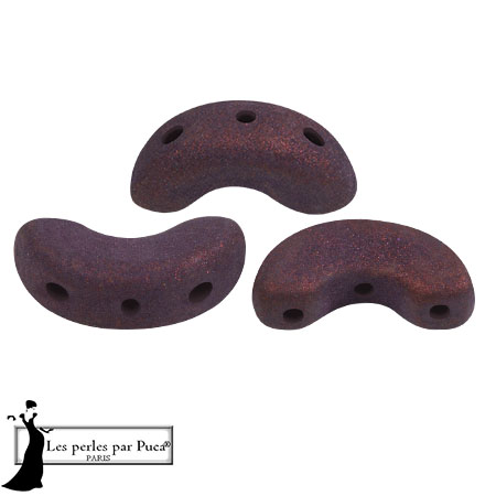 Perle di vetro Arcos® di Puca® 5x10 mm - Trendy Plum Mat x10g