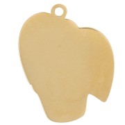 Ciondolo a forma di filodendro 18x14 mm in resina epossidica - Acciaio inossidabile 304L Dorato - Verde