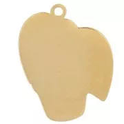 Ciondolo a forma di filodendro 18x14 mm in resina epossidica - Acciaio inossidabile 304L Dorato - Verde