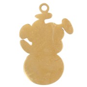 Ciondolo pianta Pilea 18x12 mm in resina epossidica - Acciaio inossidabile 304L Dorato - Verde