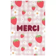 Fiore - Cartes à bijoux - cartes de remerciements - Merci - motif Fraises et Fleurs x10 Cartes à bijoux - cartes de remerciements - Merci - motif Fraises et Fleurs x10