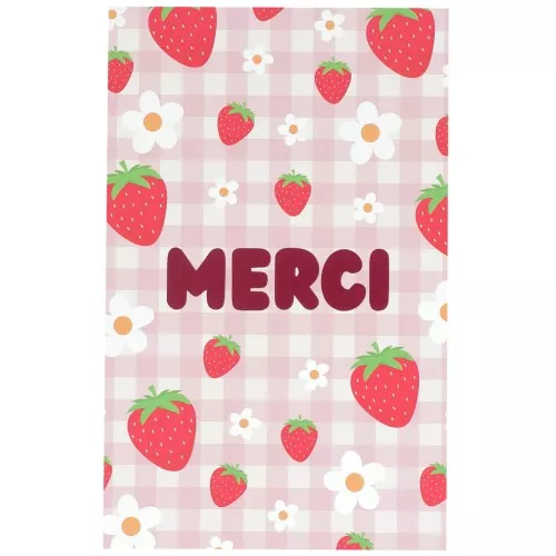 Biglietti per gioielli - Biglietti di ringraziamento - Fragole e fiori x10