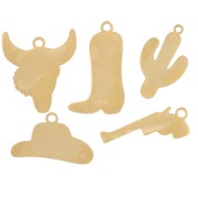 Mix di Ciondoli epossidici occidentali - Exclu Perla - Acciaio inossidabile 304L Dorato x5