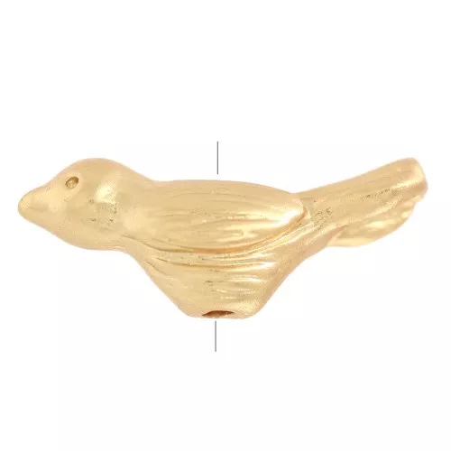 Perla uccello 4,5x11 mm - Dorato con oro fino x1