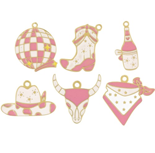 Mix di ciondoli epossidici - Esclu Perles & Co Acciaio inox 304L Dorato x6