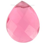 Perla sfaccettata - briolette piatta 12x10mm imit gemma Hydro Pink Tourmaline