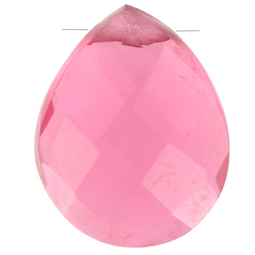 Perla sfaccettata - briolette piatta 12x10mm imit gemma Hydro Pink Tourmaline