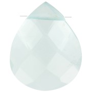 Perla sfaccettata - gemma piatta briolette 12x10 mm - Hydro Aqua x1|raw }}