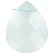 Perla sfaccettata - gemma piatta briolette 12x10 mm - Hydro Aqua x1