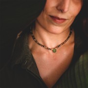 Perla sfaccettata - gemma piatta briolette 12x10 mm - Hydro Aqua x1