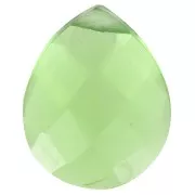 Tormalina - Perle goutte facettée - briolette plate 12x10mm imit gemme Hydro Tourmaline verte Perle goutte facettée - briolette plate 12x10mm imit gemme Hydro Tourmaline verte
