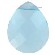 Perla sfaccettata - briolette piatta 12x10 mm imitazione gemma Hydro Blue Topaz