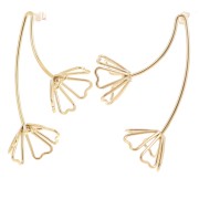 Orecchini a fiore 3D 60x49 mm - Acciaio inossidabile 304L Dorato x2|raw }}