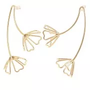 Orecchini a fiore 3D 60x49 mm - Acciaio inossidabile 304L Dorato x2