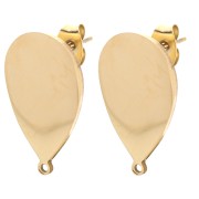 Orecchini a goccia 22x14 mm - Acciaio inossidabile 304 Dorato x2