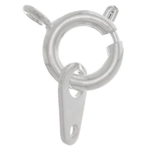 Chiusura a molla con etichetta da 9 mm - Argento x1