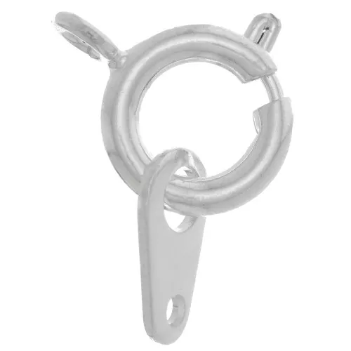 Chiusura a molla con etichetta da 9 mm - Argento x1