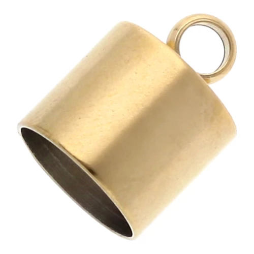 Tappi terminali cilindrici per cavo da 9 mm - acciaio inossidabile 303 Dorato x4