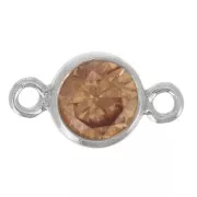 Distanziatore rotondo da 4,5 mm in ossido di zirconio - Champagne - Argento 925 x1