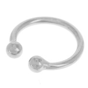 Orecchino sottile da 13 mm con palline - Placcatura in argento x1