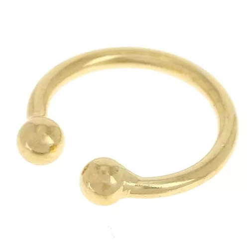 Orecchino sottile da 13 mm con palline - Dorato con oro fino x1