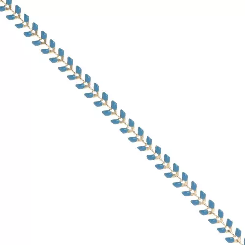 Catena a spina di pesce in resina epossidica 6,3 mm Dorato blu x 20 cm