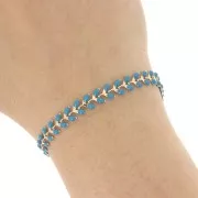 Catena a spina di pesce in resina epossidica 6,3 mm Dorato blu x 20 cm