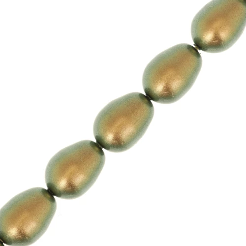 Perle PureCrystal 5821 11x8 mm - Perla verde iridescente x5