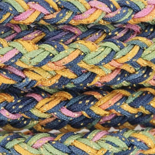 Cordoncino in nylon intrecciato da 5 mm - Blu navy - Rosa - Verde - Dorato x2m