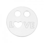 Pendente doppio foro love 14 mm in Argento 925 x1