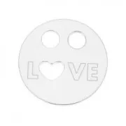 Pendente doppio foro love 14 mm in Argento 925 x1
