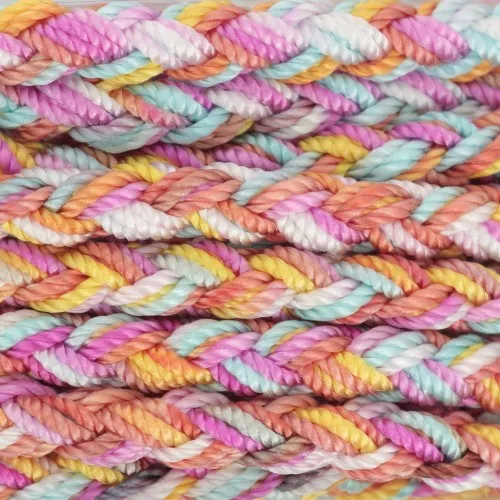 Cordoncino in nylon intrecciato 4 mm - Multicolore pastello x3m
