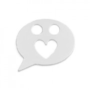 Pendente doppio foro palle cuore 12 mm in Argento 925 x1