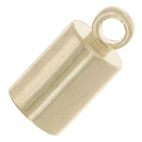Terminali cilindrici per cordone 4 mm Dorato x10