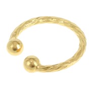 Orecchino sottile con palline effetto diamante da 13 mm - Dorato con oro fino x1|raw }}